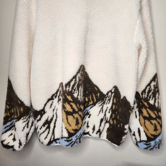 Vans Mt Sherpa Q Zip Fleece Jacket Sweatshirt Mountain Mens Large Ski High Pile - Picture 12 of 15